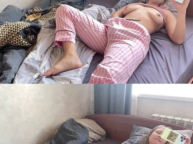 I Watch Porn On My Phone And Masturbate My Tight Pussy
