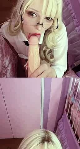Amateur blonde girlfriend homemade blowjob and handjob