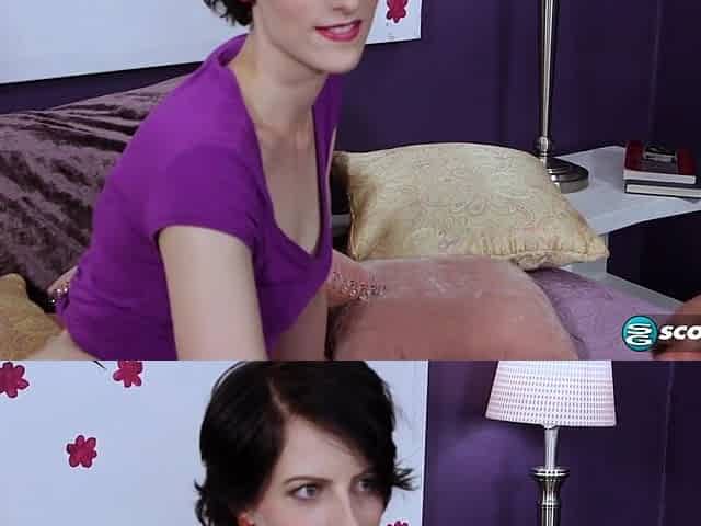 Alex gets her hairy cunt fucked on-camera for the first time