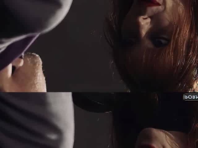 Lacy Lennon as a Ebony Widow Fights with two Russian Dudes with Her Blow job & Vaginal Powers