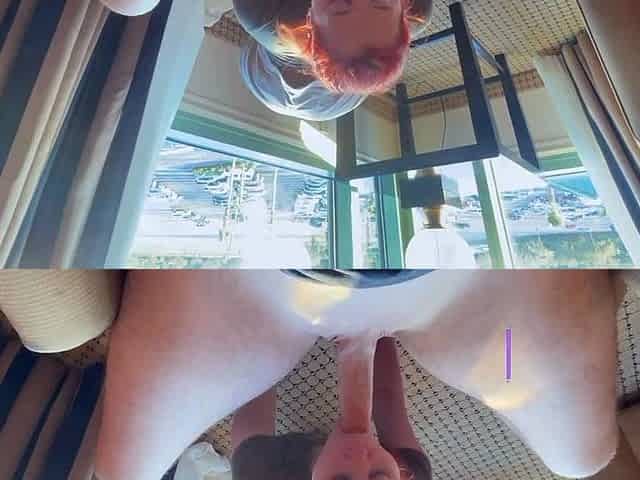 Redhead gives deep throat BJ - best vacation ever!