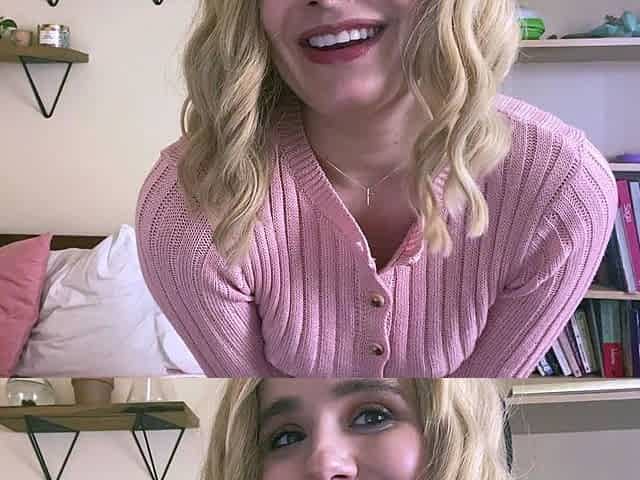 Blonde solo jerking off