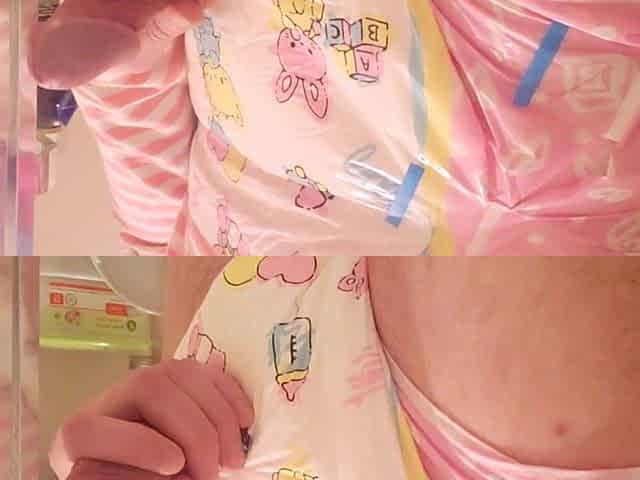 Cute diaper cum (a lot of pre and cum!)