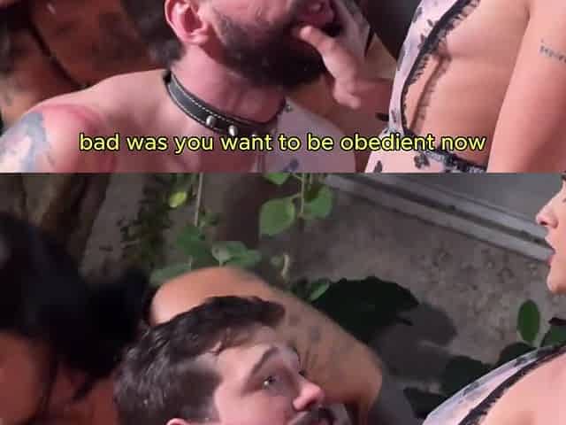 Domination and humiliation session with tractable cuckold (English subtitles)