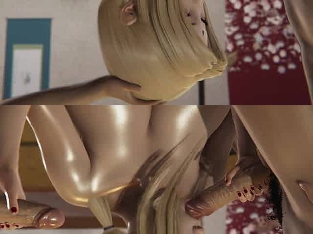 3D Hentai Two Dicks Tsunade Sucks