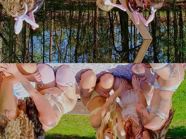 All Girl Easter Bunny Orgy in the Park