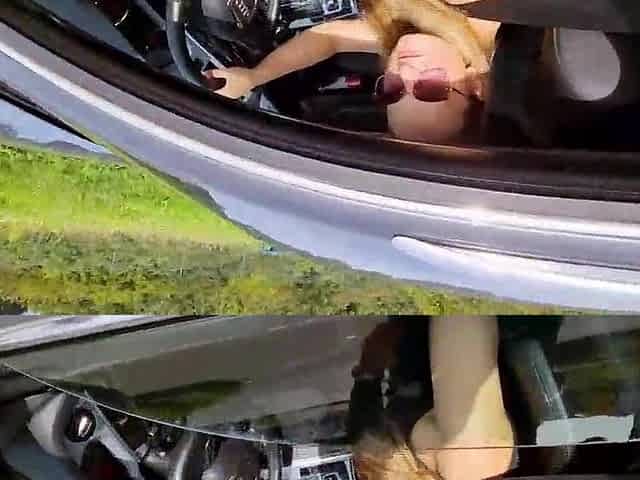 WANKING WHILST DRIVING?! PERVERT HITCHHIKER BRAVELY CUMS IN THE CAR!