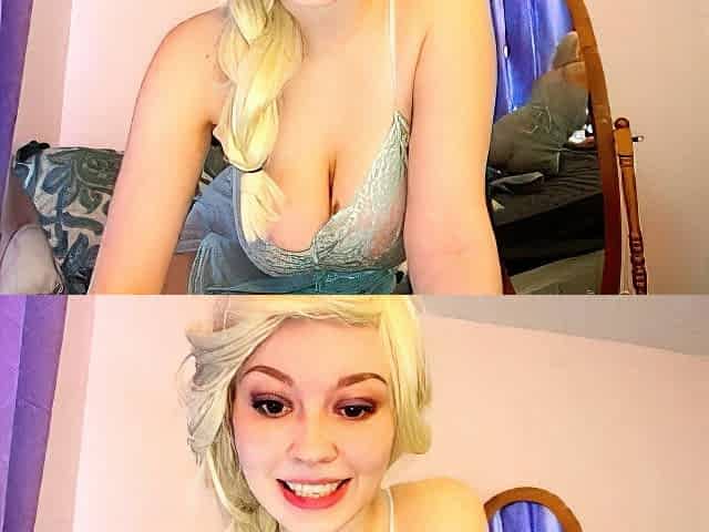 Blonde babe with Big Boobs Swallow cum