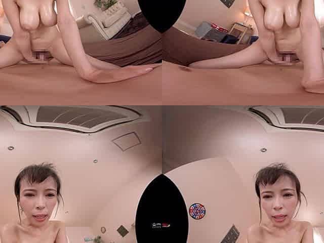 Tempting Japanese cougar temptress horny VR video