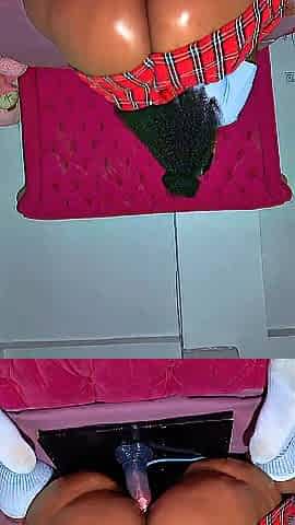 Sexually excited chick Riding large ebony sex toy