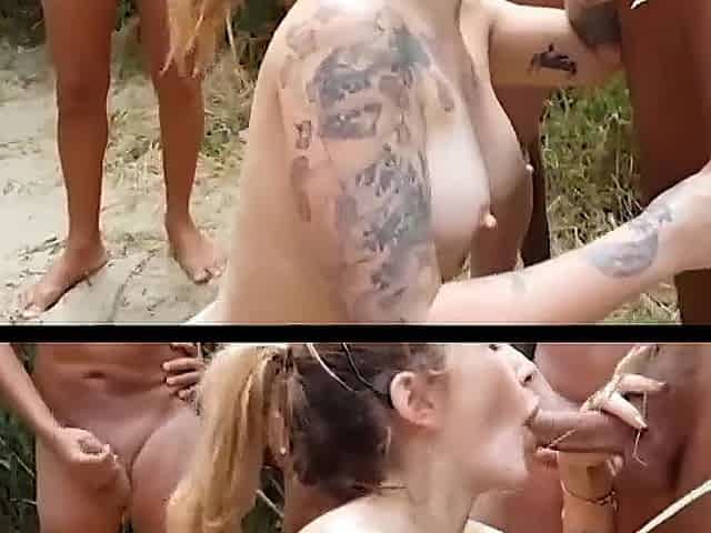 Andy Star, Andy Mann And Adreena Winters In Nudist Beach Suck Off Bukkake