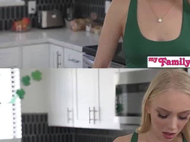 "Bang Me Harder Stepbro Don't Ruin My St Patricks Day" - Braylin Bailey Kitchen Creampie