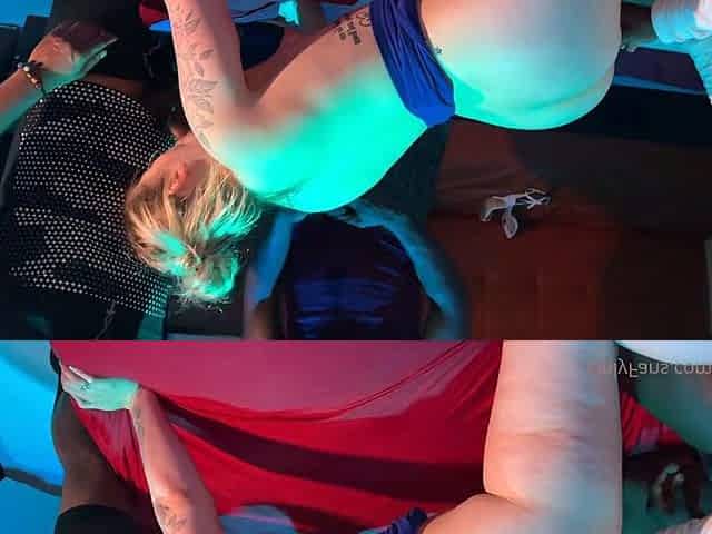 Interracial dp threesome for blonde slut