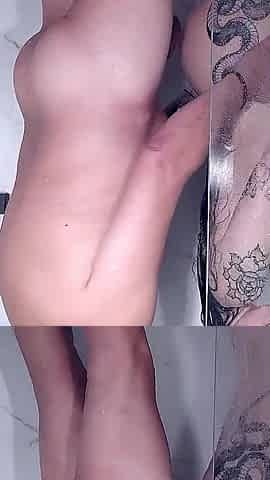 Swallowing Cum in the Shower