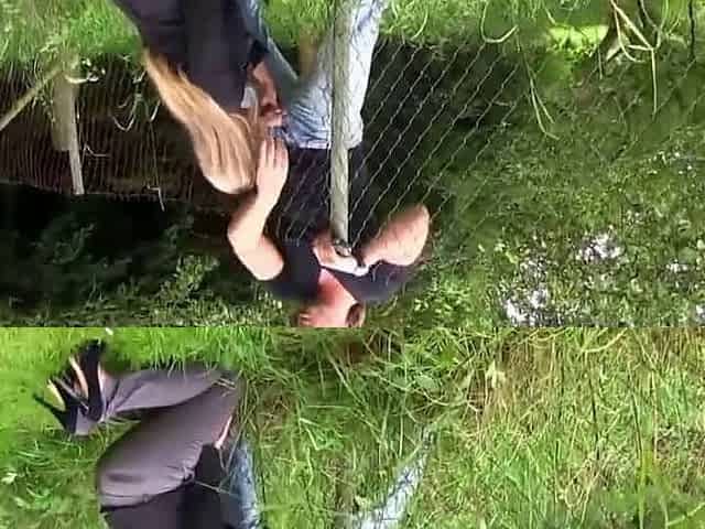 Outdoor German Amateur Blowjob with a Blonde