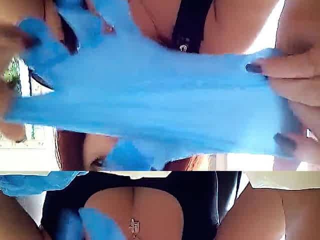 Latex gloves fetish