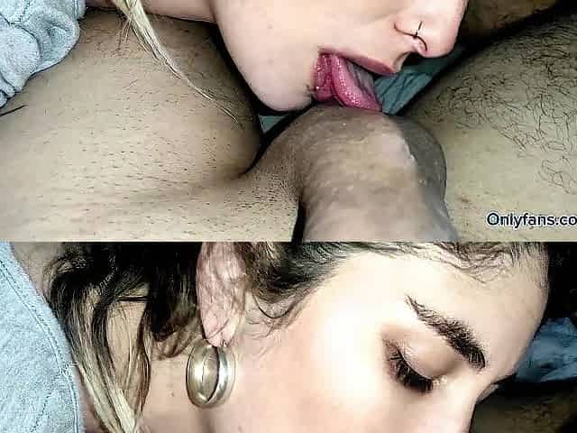 Sucking balls and tugjob