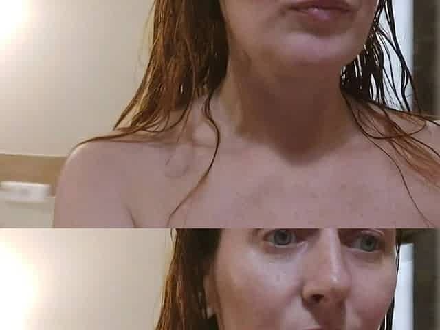 A Lady with a Hairy Body Opened the Door to Her Bathroom.
