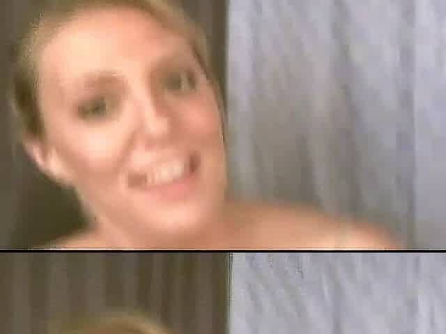 Blonde Cutie Heaven Models Pantyhose Then Gives Head Job