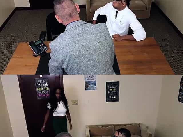 Ebony milf milks interracial cock duo