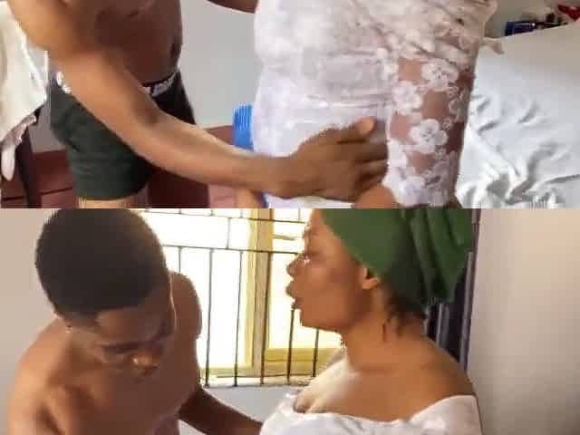 Afro step mother and son
