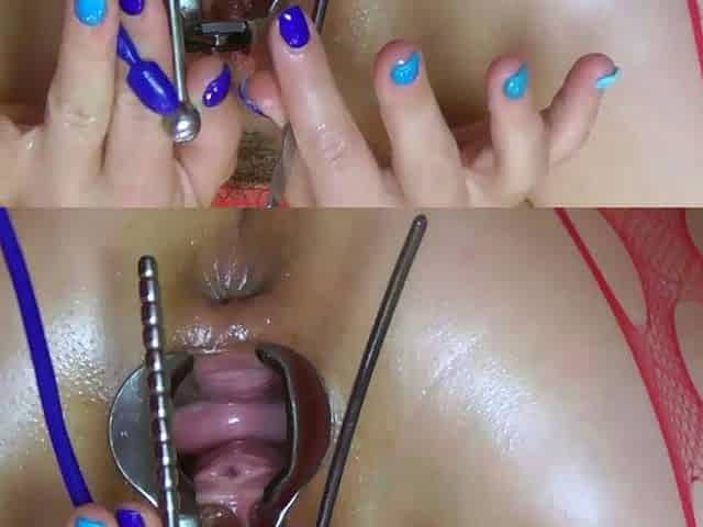Close up anal toying