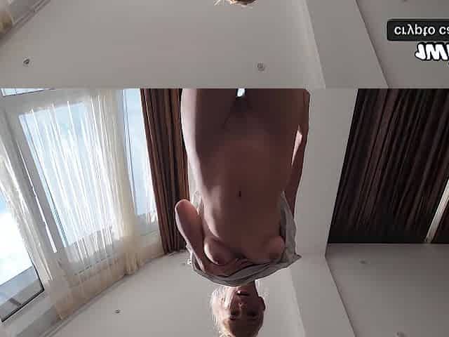 Oriental blond screwed in tiny booty