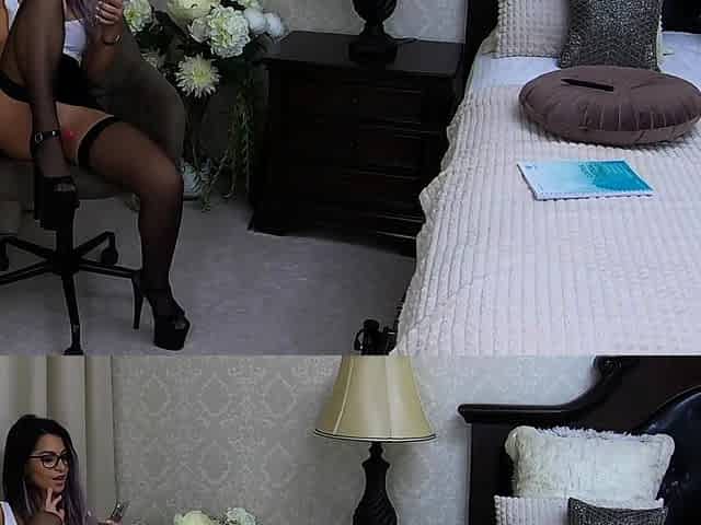 Amateur busty brunette masturbates and does hand job