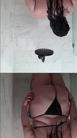 Beach Shower with big beautiful woman