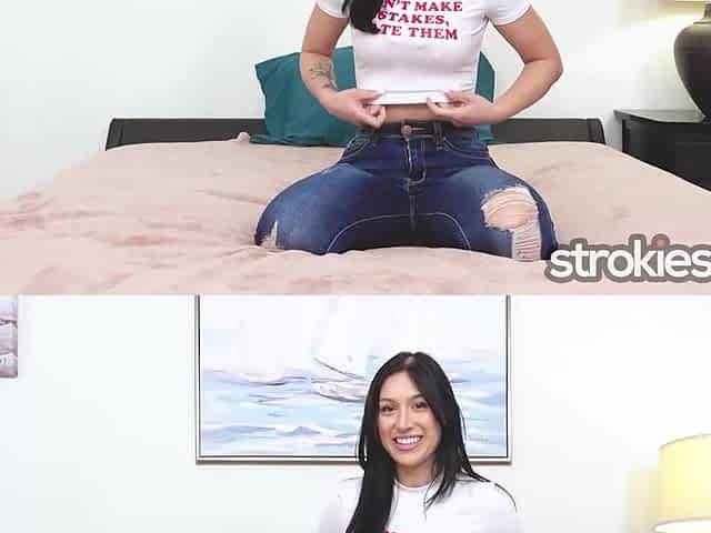 Strokies Alexa Chains jizz facial debut