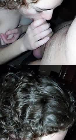 Wet and messy amateur blowjob and handjob