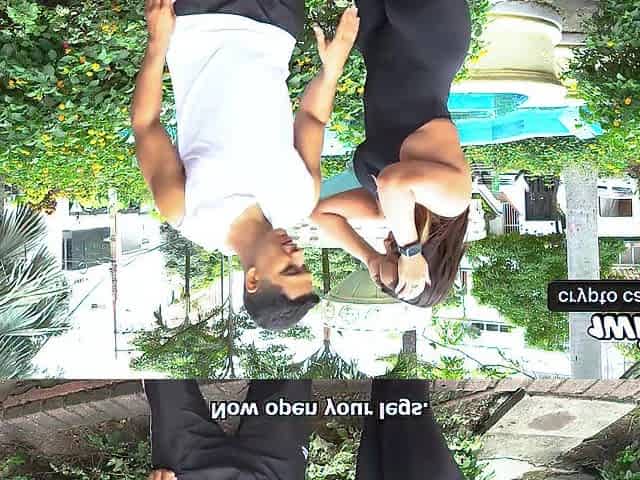 Ideal large booty brunette hair seduces her personal tutor at the park to take him home