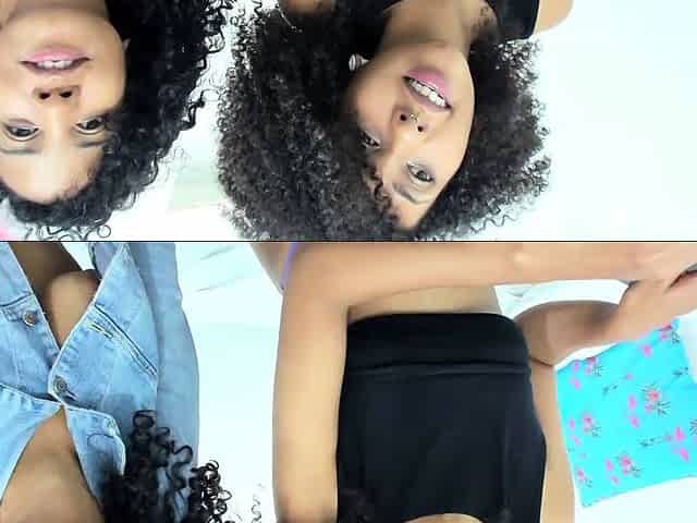 Sexy black teen bitch seduced by a mature ebony lesbian