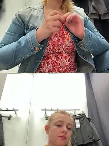 Public climax with jucielussie in the fitting room