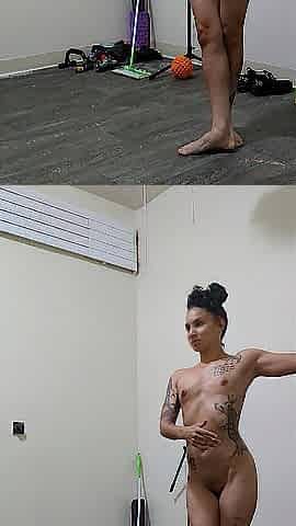 Greater quantity of the nude of a ballerina practicing of the center portion of the ballet.
