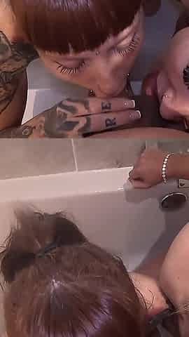 Double Piss Blowjob with My Bestfriend and Boyfriend