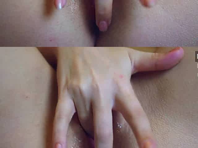 Close up hairless snatch masturbation and squirt