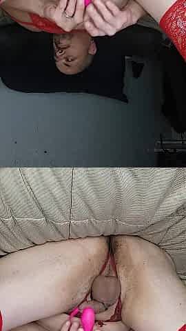 Femme Bottom in underware and high heels and nylons