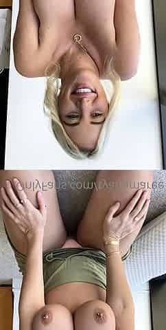 Big Boobed Blonde Masturbates With A Dildo In The Bathroom