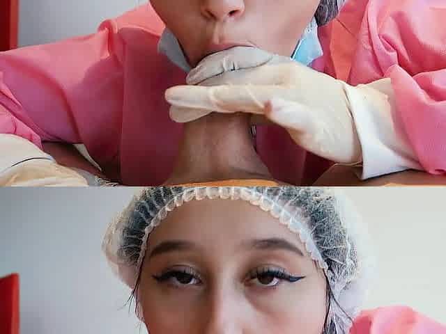 Doctor checks my jock for strength and suck all my cum