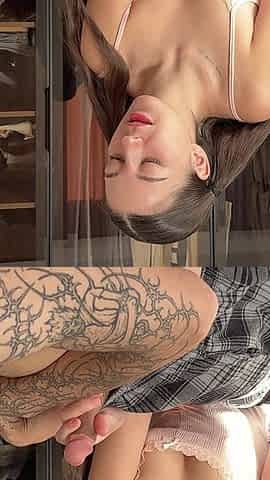 My Girlfriend Watches Me Fuck Her Step-sis and Masturbates Until Orgasm! Cum Inside