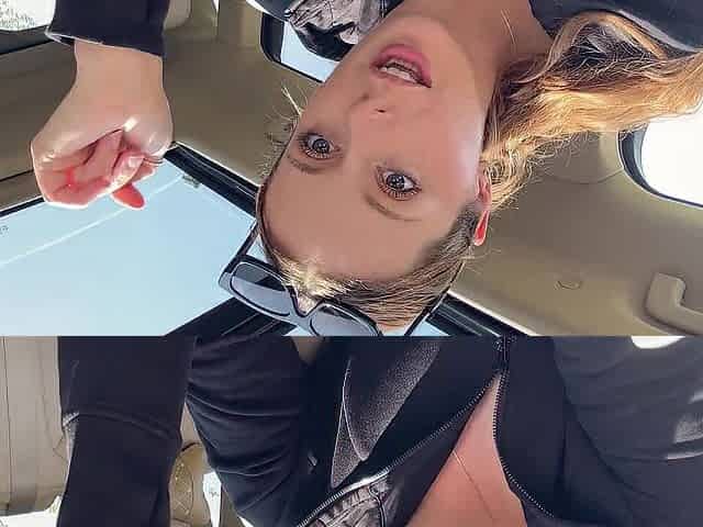 Masturbating with a pink vibrator in the back seat of my car
