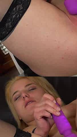 Hot Blonde Teen Vanessa Secret Cums in Gyno Chair