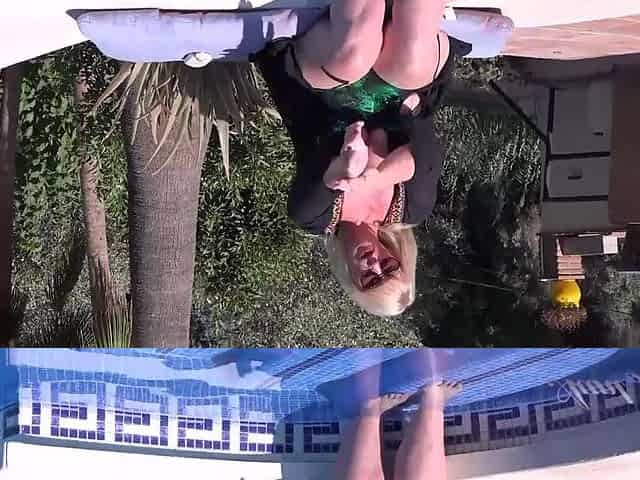 Pool Day with Aged Blond Bombshell Melody & her Large Natural Titties