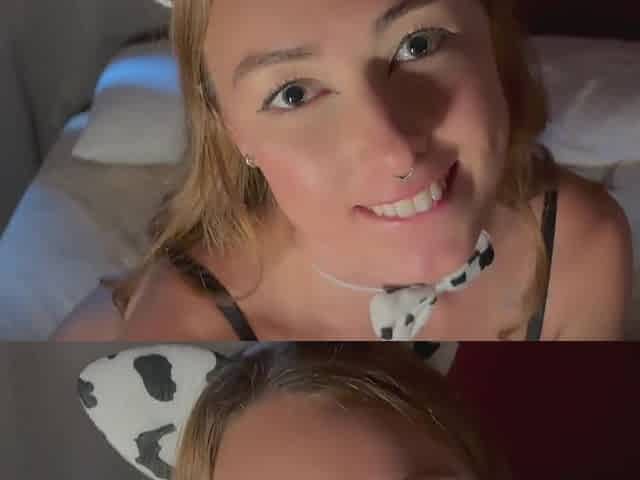 The blonde girlfriend is just really into getting her ass covered in semen