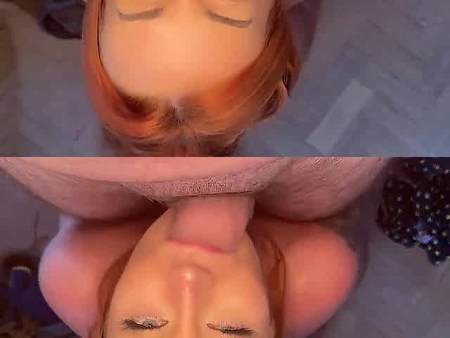 POV Blow job & Facial in the Kitchen Whilst Doing Chores