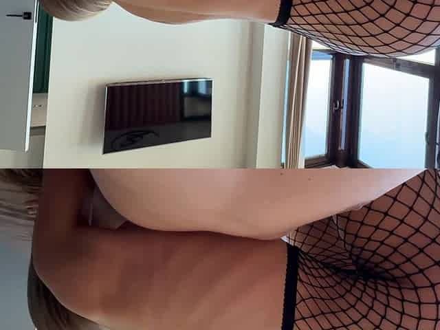 Surprise From a Slut in Fishnet Stockings