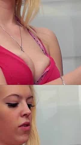 Cock Rubbing Handjob With Hold-Ups