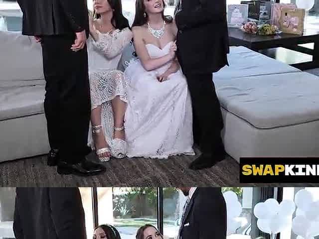 2 Virgin Brides Exchange Pops And Get Creampied In advance of Walking Down The Aisle - Swapkink