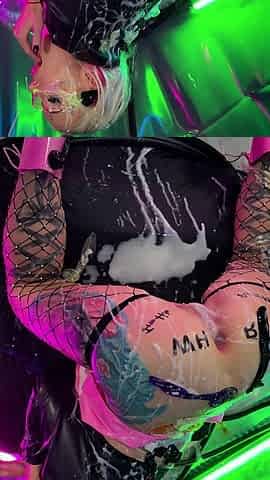 Bukkake & Anal Fisting for a Cyberpunk Slut